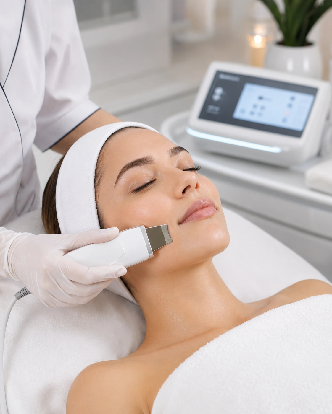 Peeling kawitacyjny — szpatułka ultradźwiękowa na twarzy, Multi Kosmetyka Siedlce